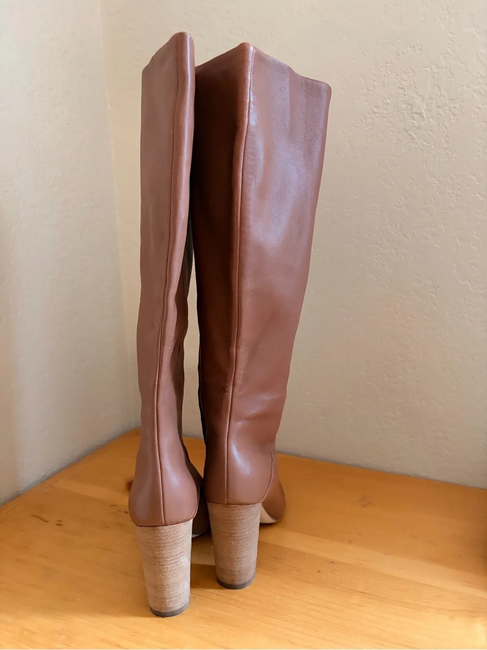 Cole Haan Tall Leather Over-the-Knee Boots in Chestnut Brown